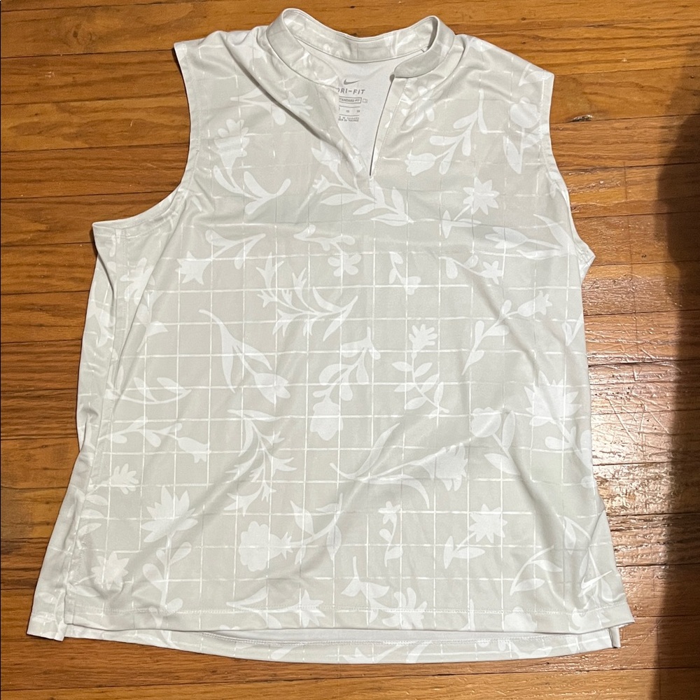 Nike White Floral golf Tank Top